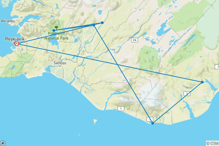 Mapa de Islandia - la tierra de fuego y hielo