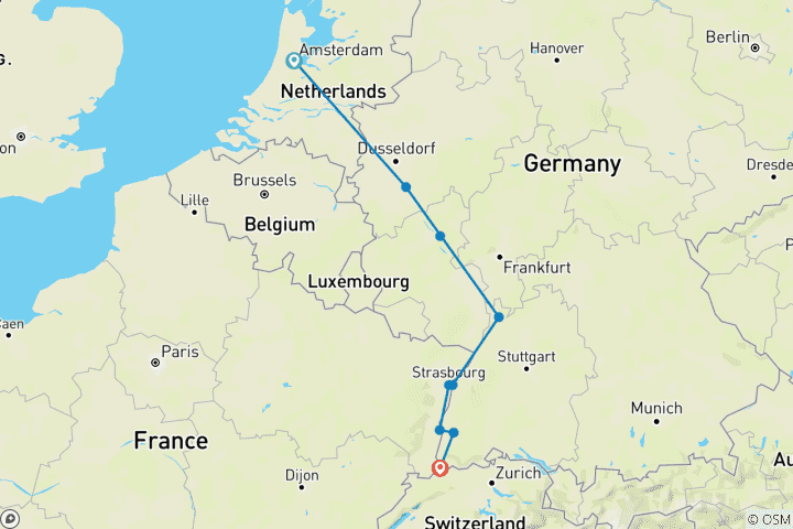 Karte von Amsterdam & Juwelen des Rheins