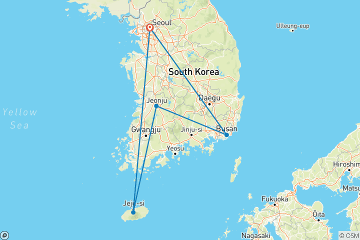 Map of South Korean Soul (With Jeju Island, 12 Days)