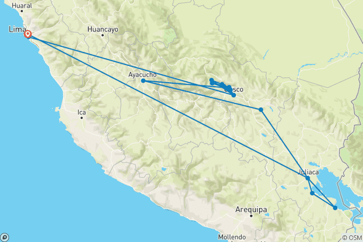 Map of Peru Explorer (Puno And Titicaca, 9 Days, Intra Trip Surcharges Peru Explorer Lake Titica)