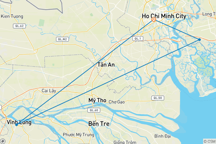 Carte du circuit Circuit cycliste exceptionnel à Saigon (5 jours)