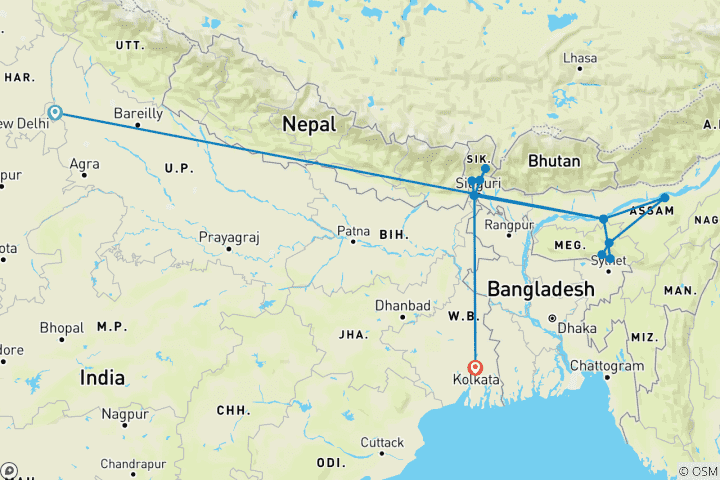 Map of Unveiling the Untamed Beauty of Northeast India: A Cultural Journey