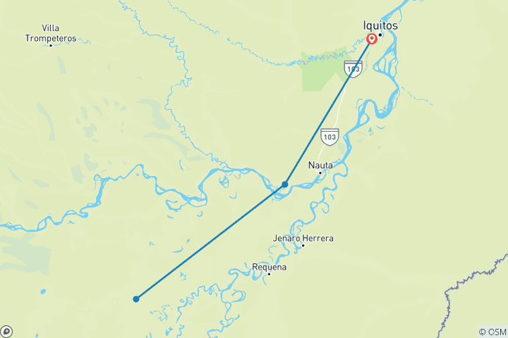 Carte du circuit 5 jours et 4 nuits dans la réserve nationale de Pacaya Samiria