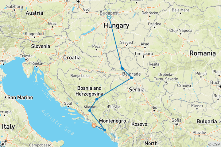 Map of Explore the Balkans (9 destinations)