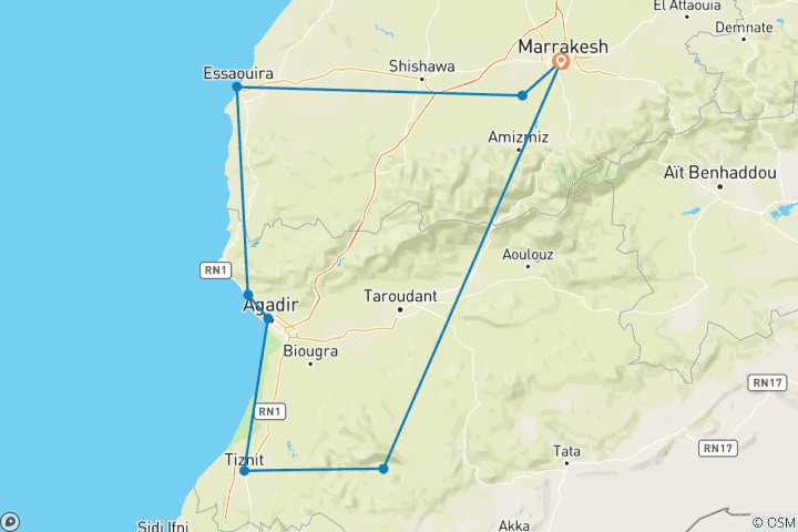 Map of Morocco Express