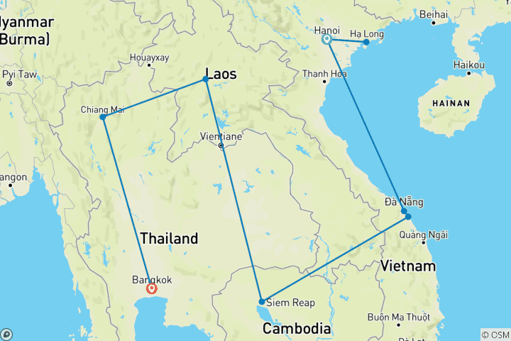 Map of Highlights of Southeast Asia