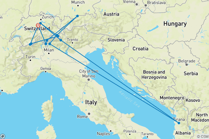 Map of Pure Swiss rail experience