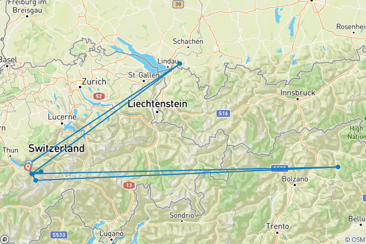 Map of The idyllic mountain world of the Jungfrau region