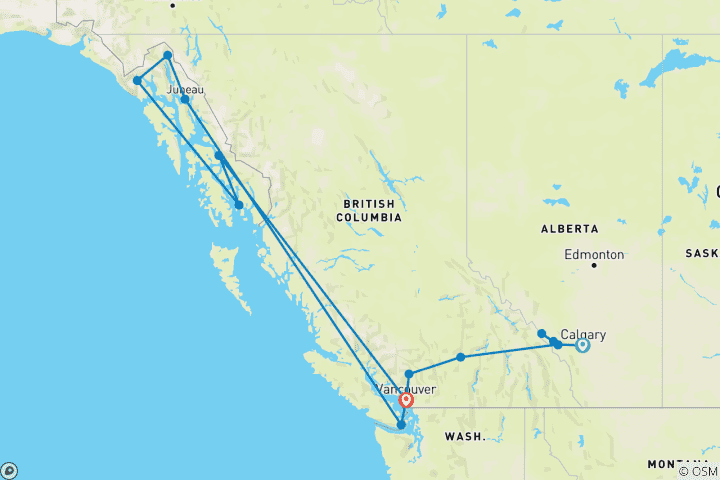 Karte von Westkanada & die Inside Passage