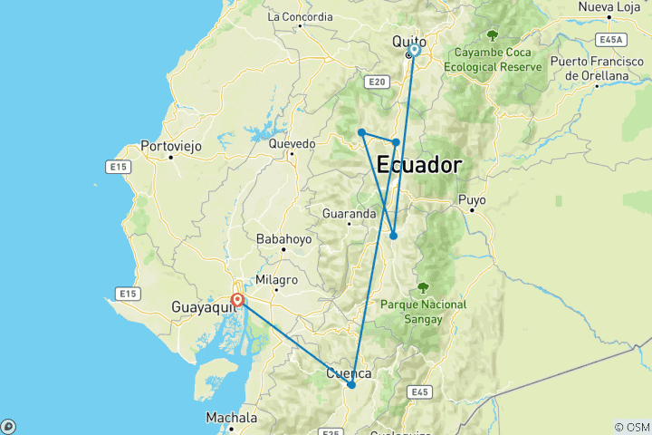 Kaart van Kleurrijk Ecuador