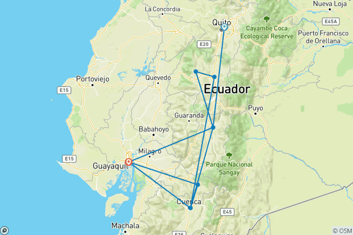 Map of Colorful Ecuador Intensive