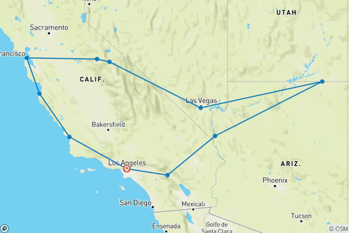 Carte du circuit Wild West Feeling (15 nuits)