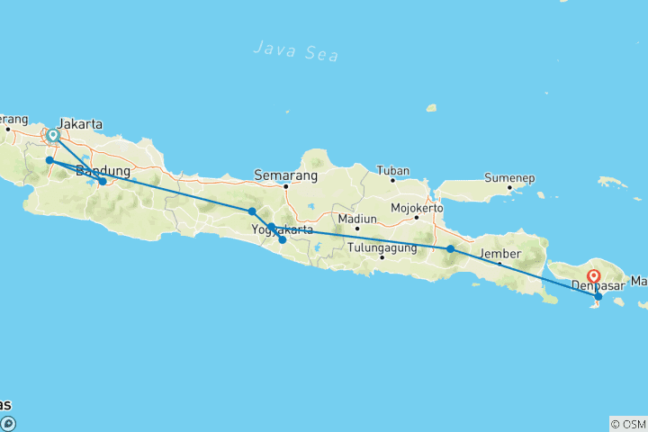 Map of Mysterious Java (group tour)