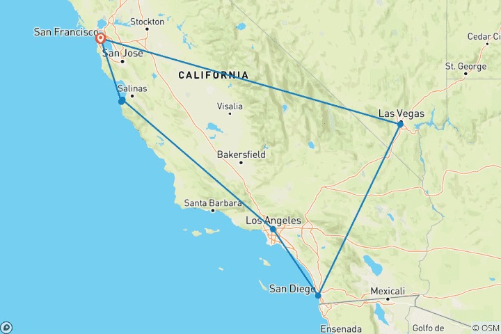 Map of West coast up close