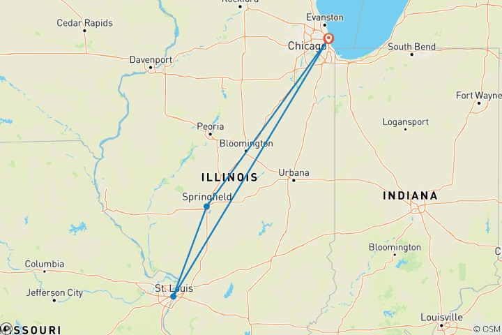 Carte du circuit Route 66 légendaire