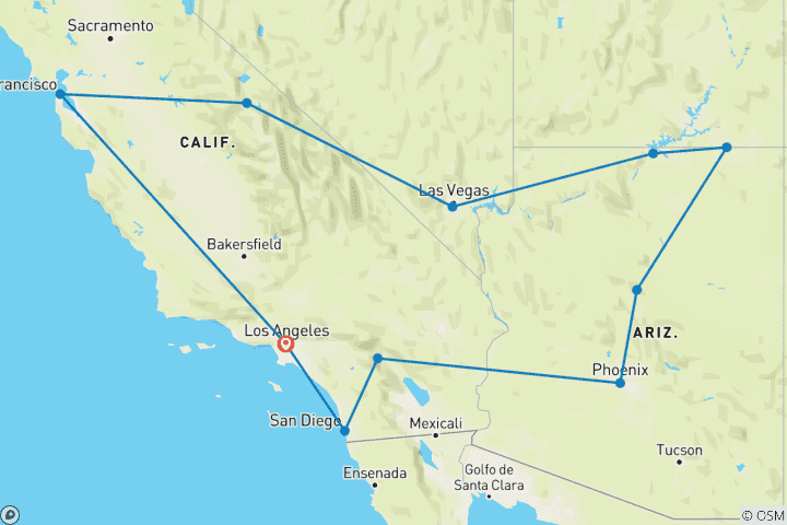 Karte von Das Beste vom Westen & Inselzauber Hawaii - Oahu (20 Nachte)