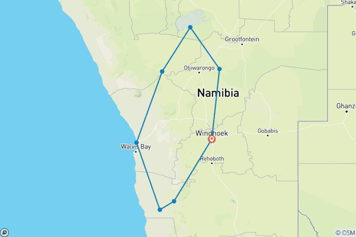 Carte du circuit C'est la Namibie !