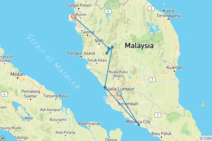 Carte du circuit Best of Malaysia (voyage privé)