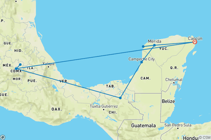 Map of Kulturelles Erbe Mexikos