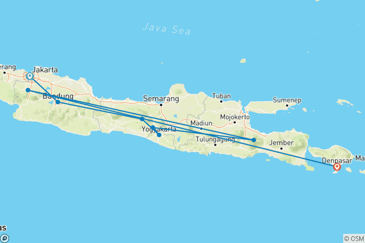 Map of Mysterious Java (private tour)