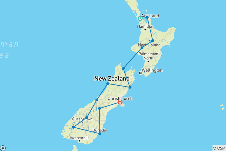 Map of Pure nature - dreamlike New Zealand