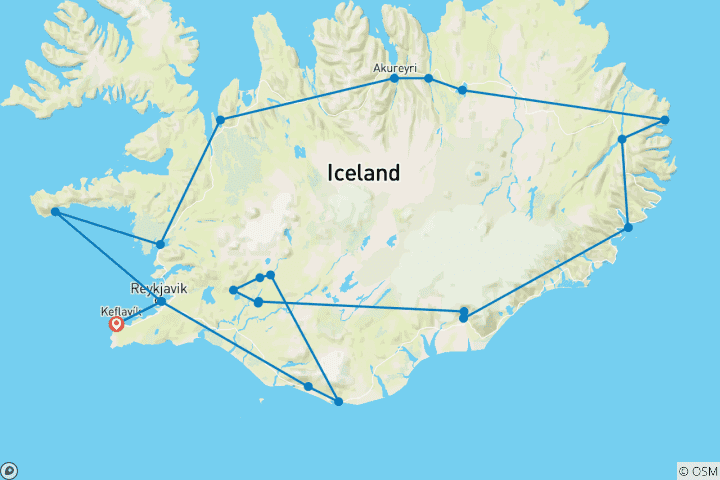 Karte von Island erleben - entspannt oder aktiv