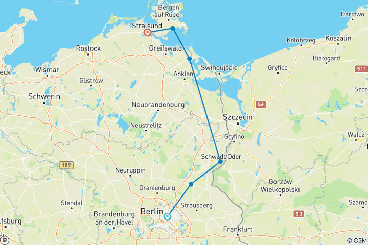 Map of MS Princess - Along the Oder to the Baltic Sea