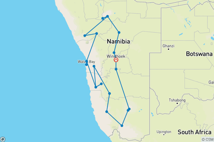 Karte von Namibias Nationalparks