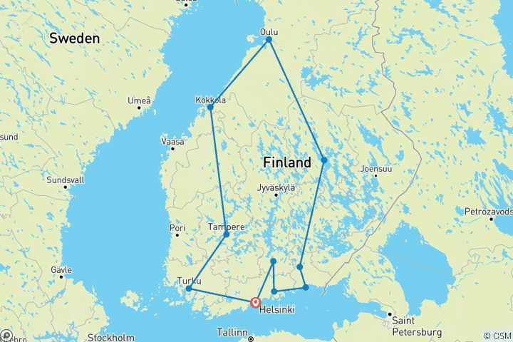 Kaart van Charmant Finland