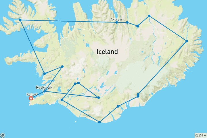 Kaart van IJsland intensief