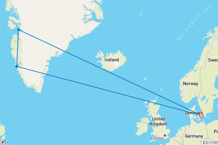 Kaart van Winteravontuur Gronland