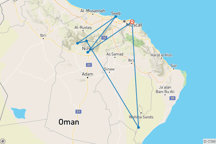 Kaart van Off-road naar forten en wadi's