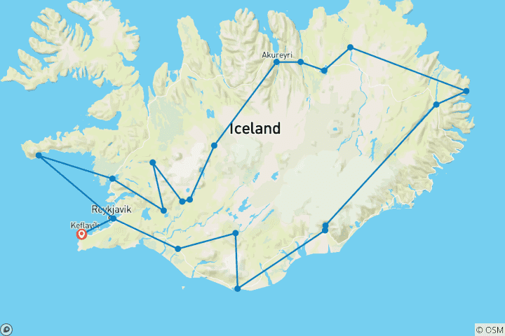 Karte von Hochland, Snaefellsnes und Kuste