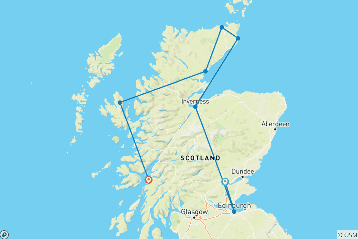 Carte du circuit North Coast 500 - La Route 66 en Écosse