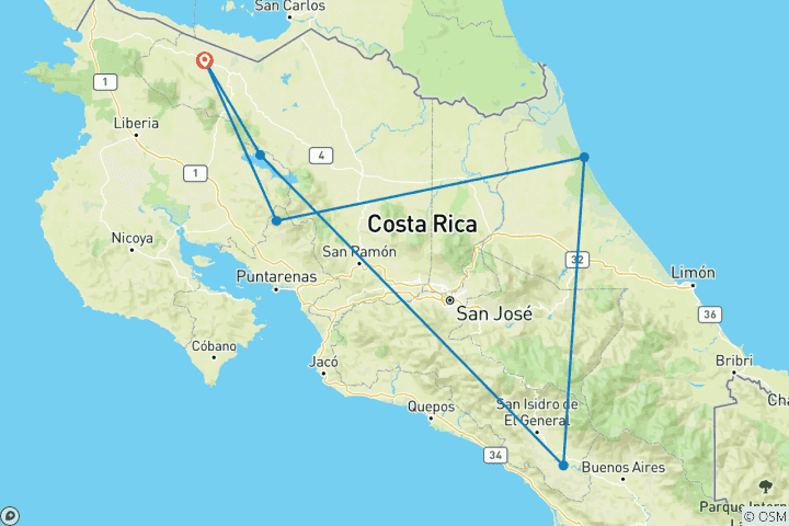 Map of Arenal National Park