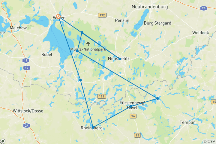 Mapa de Distrito de los Lagos de Mecklemburgo