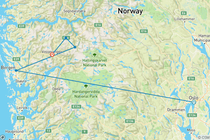 Map of Travel package Havila Voyages