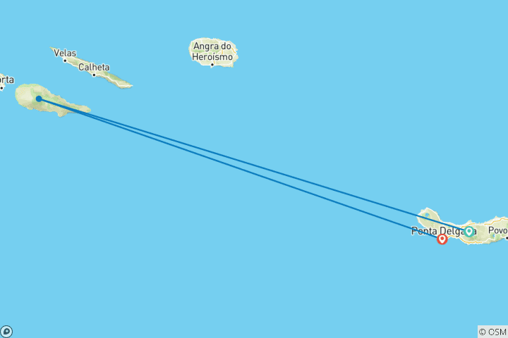 Karte von Inseltraume und Meeresriesen (von Sao Miguel bis Ponta Delgada)