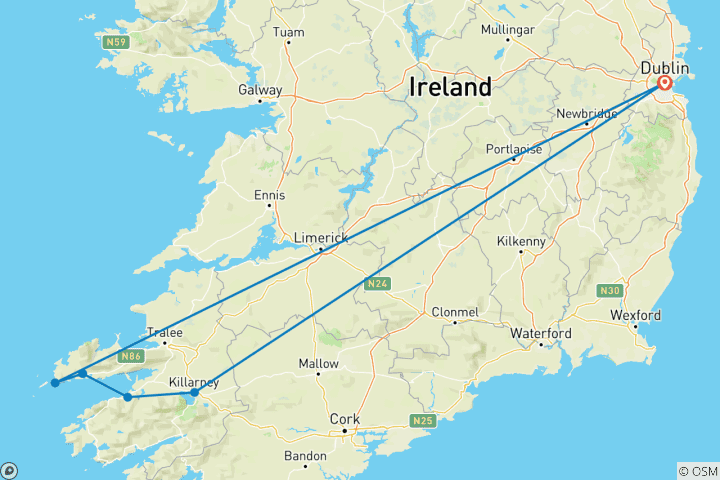 Map of Highlights around Killarney plus