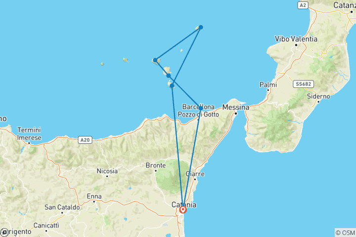 Carte du circuit Sicile - Les îles Éoliennes