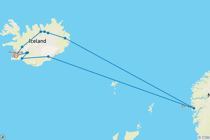 Karte von Island - Jokulsarlon