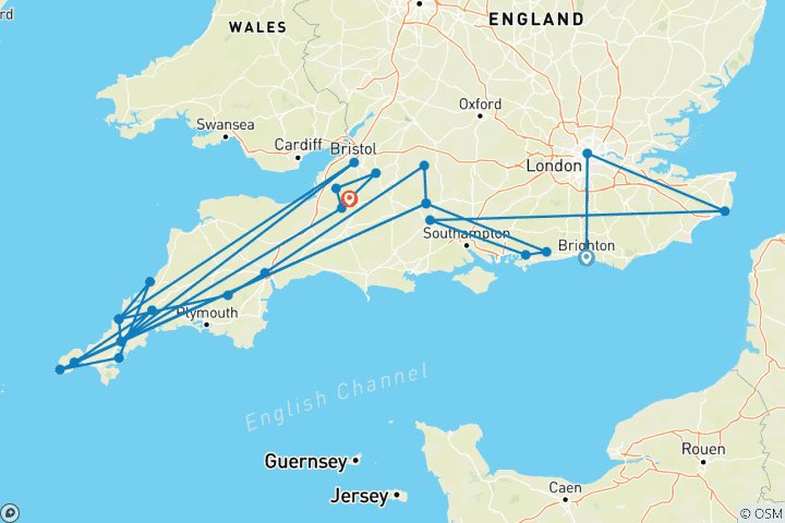 Karte von Sudenglands Mythen, Geister und Legenden