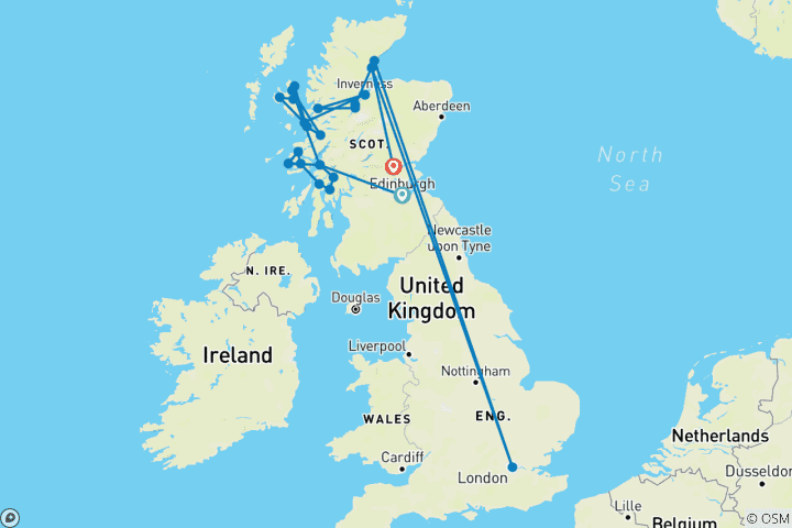 Karte von Stippvisite Schottland (von Edinburgh bis Perth)