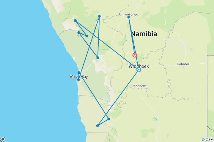 Map of Namibia Classic Superior