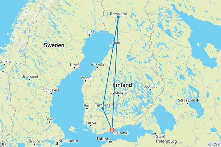 Map of From the capital to the Arctic