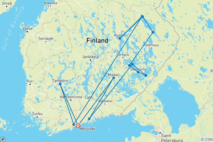 Karte von Entspannt durch Sudfinnland