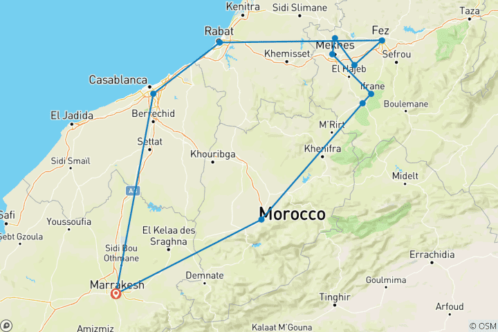 Karte von Glanzvolle Konigsstadte (11 Destinationen)