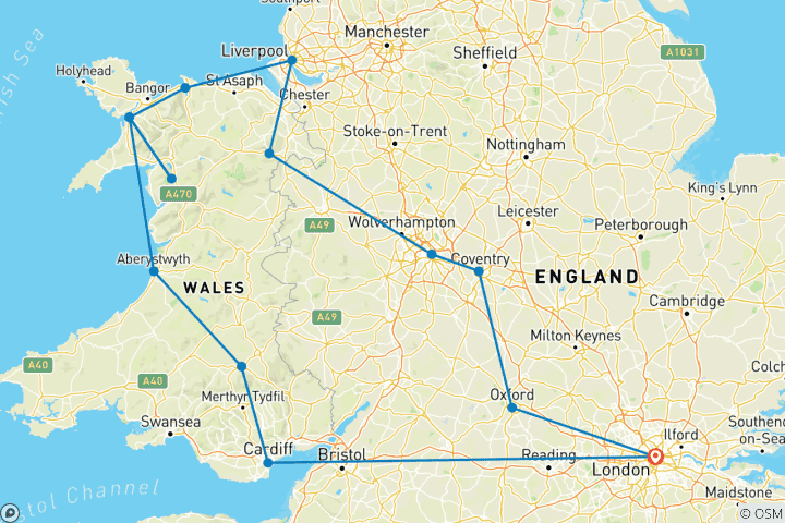 Map of Welsh impressions and English classics