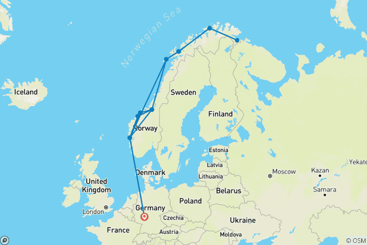 Karte von ADAC Special: Im Land der Fjorde - Mit Hurtigruten zum Nordkap