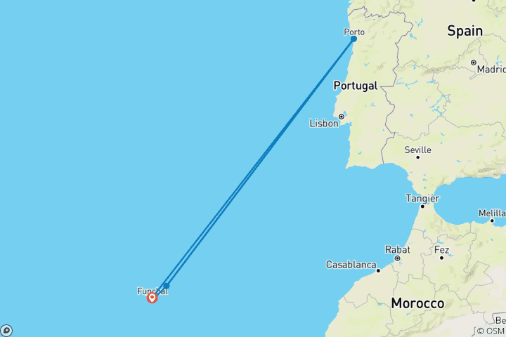 Karte von Madeira & Porto Santo - faszinierende Inseln (10 Nachte)